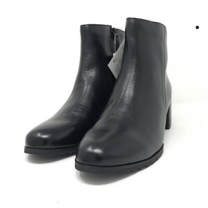 Naturalizer Bay Waterproof Heeled Ankle Boot Black Leather 11 M